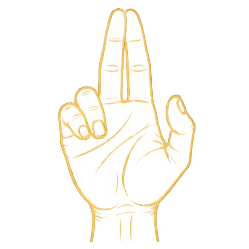 Index and middle fingertips together